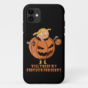 Funda Para iPhone 11 COMERCIARÉ A MI HERMANO POR Halloween gracioso CAN