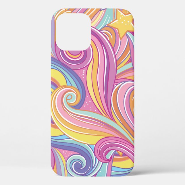 Funda De Case-Mate Para iPhone Cometa arcoiris: Cielo mágico de ensueño. (Reverso )