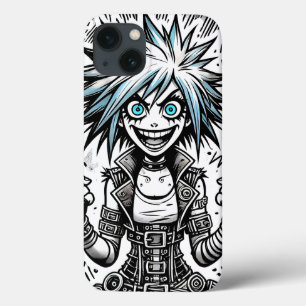 Funda Para iPhone 13 cómic anime alegre arte original blu_eyes black_a