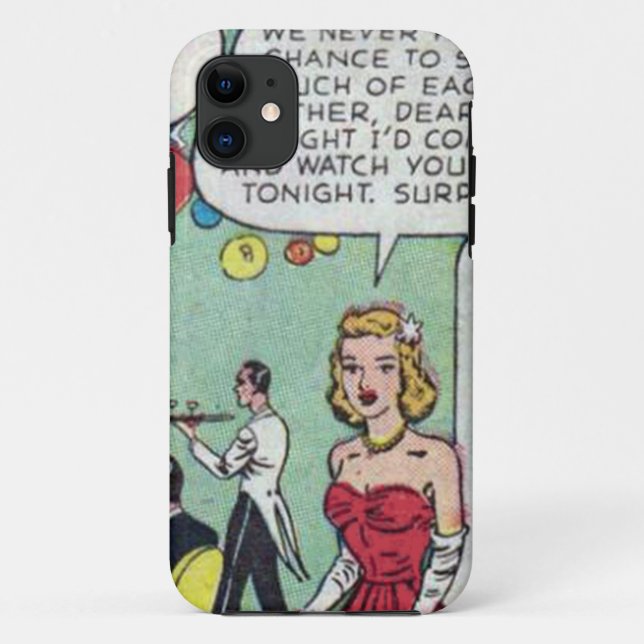 Funda De Case-Mate Para iPhone Cómic romántico de los años 50 (Reverso)