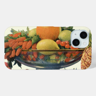 Funda Para iPhone 15 Comida de época, fruta divertida en un bol