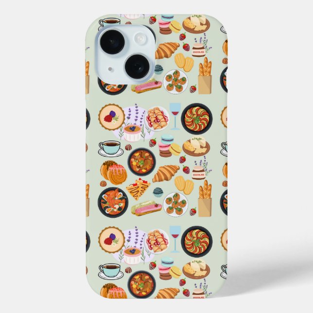 Funda De Case-Mate Para iPhone Comida francesa (Reverso )