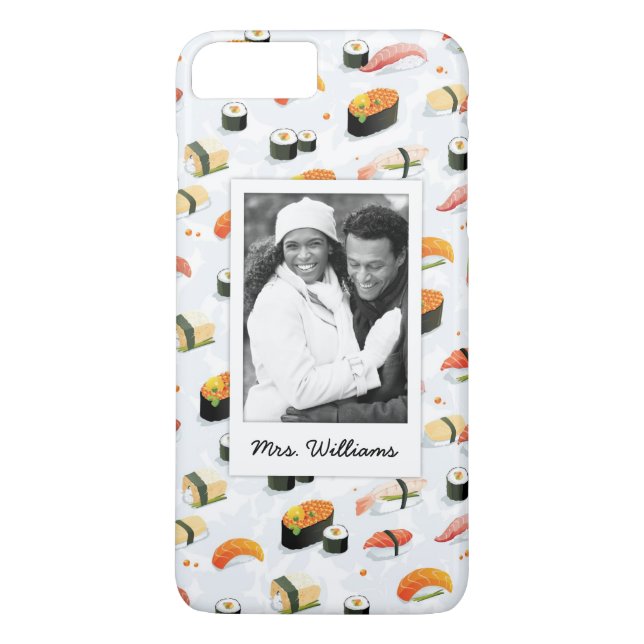 Funda De Case-Mate Para iPhone Comida japonesa| Patrón de sushi| Agregar la foto (Reverso)