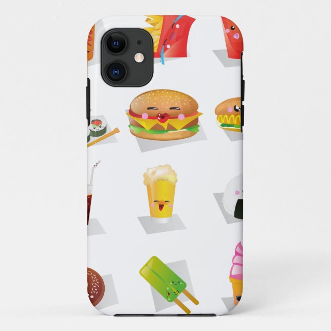 Funda De Case-Mate Para iPhone comida rápida kawaii (Reverso)