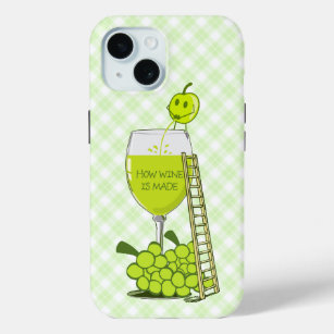 Funda Para iPhone 15 Cómo se hace gracioso el Ilustracion del vino
