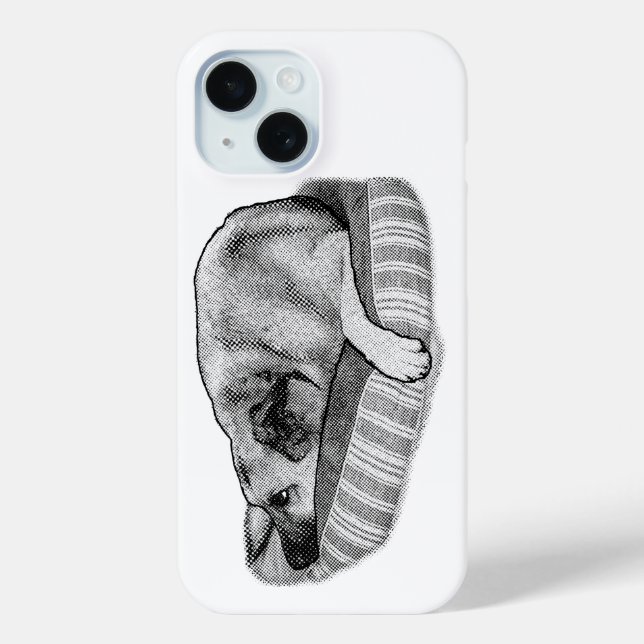 Funda De Case-Mate Para iPhone Comodidad Clásica, Perro en Cama Relajada (Reverso )