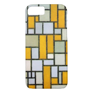 Funda Para iPhone 8/7 Composición amarillo y gris, mondriano