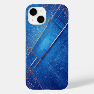 Funda Para iPhone 14 De Case-Mate Composición Artística Abstracta Azul y Dorada
