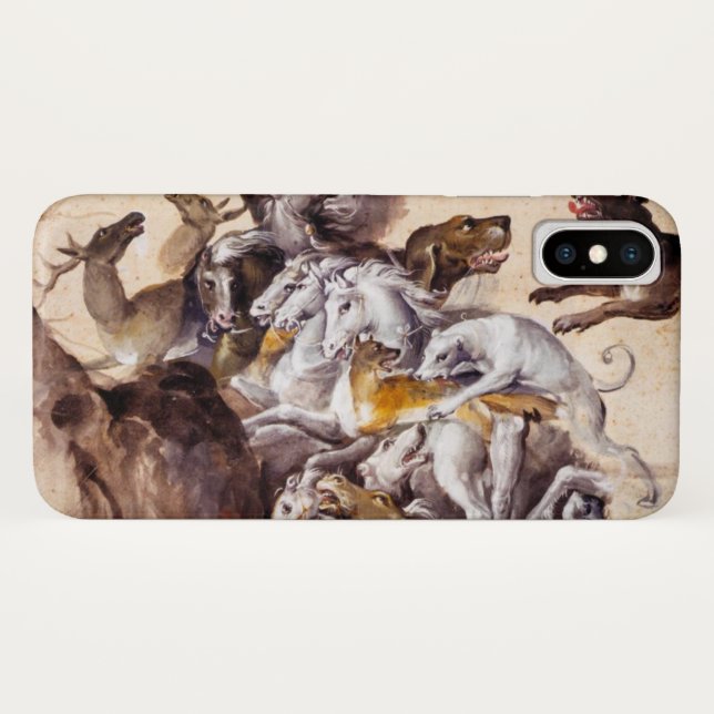 FUNDA DE Case-Mate PARA iPhone COMPOSICIÓN CON ANIMALES, CABALLOS DE LECTURA, DER (Reverso (horizontal))