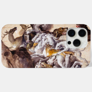 FUNDA PARA iPhone 15 PRO MAX COMPOSICIÓN CON ANIMALES, CABALLOS DE LECTURA, DER