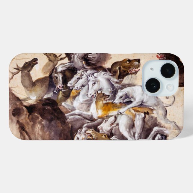 FUNDA DE Case-Mate PARA iPhone COMPOSICIÓN CON ANIMALES, CABALLOS DE LECTURA, DER (Reverso (Horizontal) )