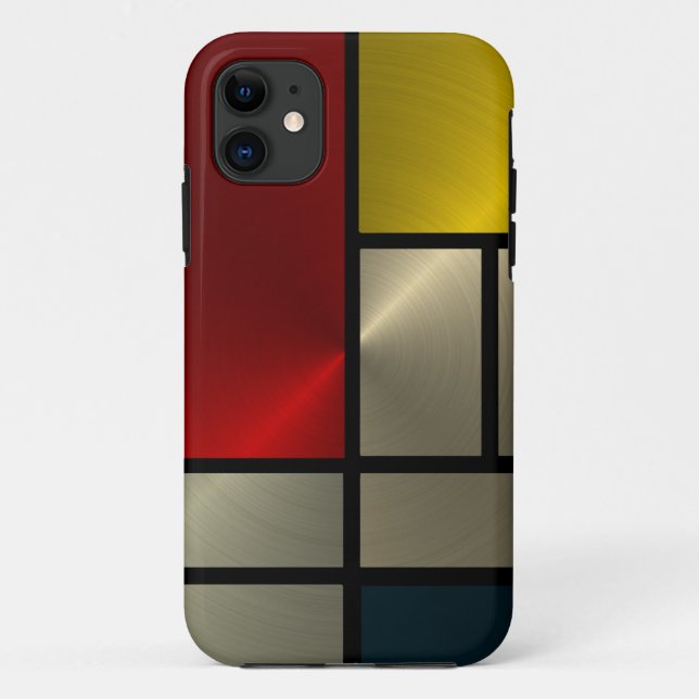 Funda De Case-Mate Para iPhone Composición de Piet Mondrian (Goldl) (Reverso)