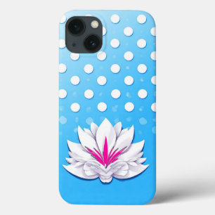 Funda Para iPhone 13 Composición floral creativa con fondo de lunares