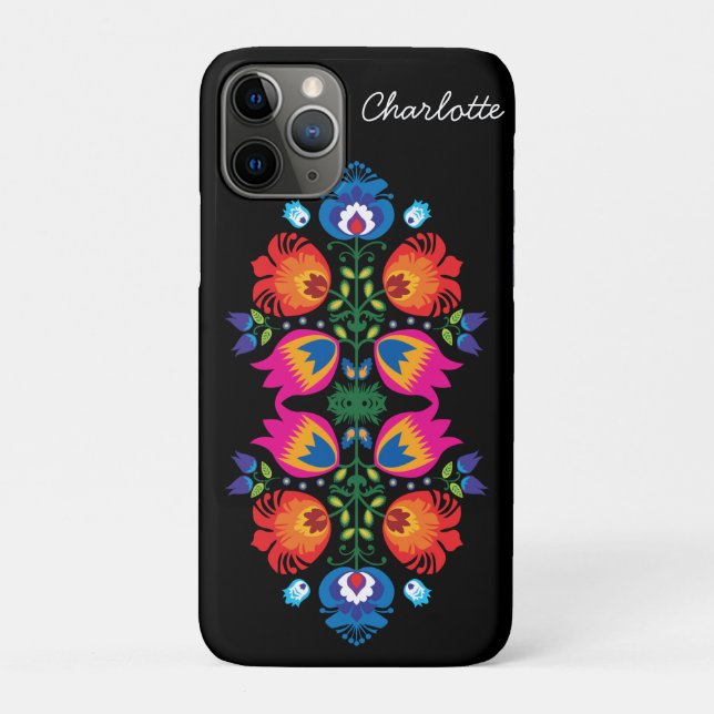 Funda De Case-Mate Para iPhone Composición folklórica personalizada Funda-maletín (Reverso)