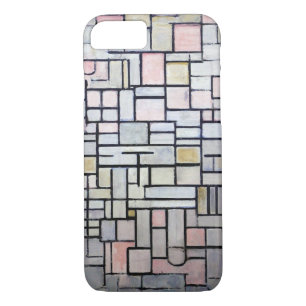 Funda Para iPhone 8/7 Composición rosa y gris, Mondriano