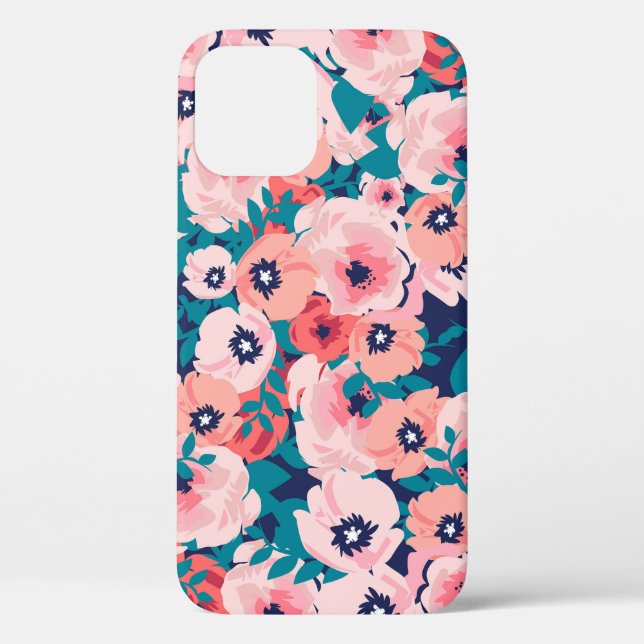 Funda De Case-Mate Para iPhone Comprimido Floral de acuarela: Peonies de época. (Reverso )