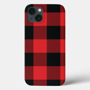 Funda Para iPhone 13 Comprobación de color rojo y negro de los Navidade