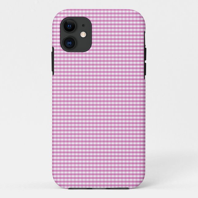 Funda De Case-Mate Para iPhone Comprobación de Gingham rosa para Funda de IPhone  (Reverso)