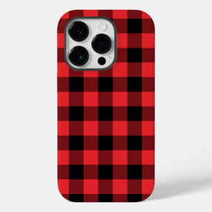 Funda Para iPhone 14 Pro De Case-Mate Comprobación de negro rojo con relleno de búfalo