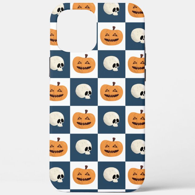 Funda De Case-Mate Para iPhone Comprobaciones de calaveras y calabazas (Reverso )