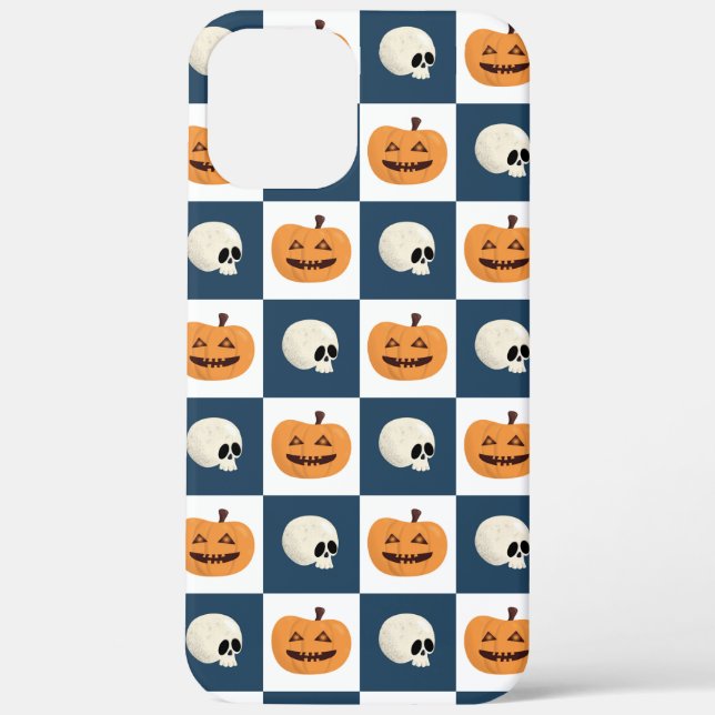 Funda De Case-Mate Para iPhone Comprobaciones de calaveras y calabazas (Reverso )