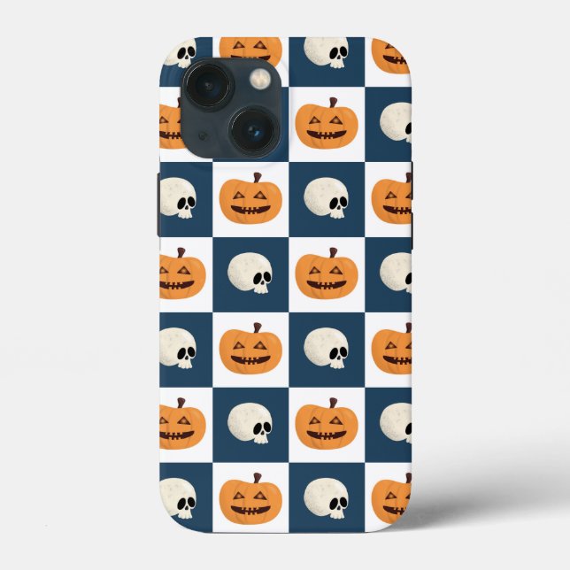 Funda De Case-Mate Para iPhone Comprobaciones de calaveras y calabazas (Reverso )