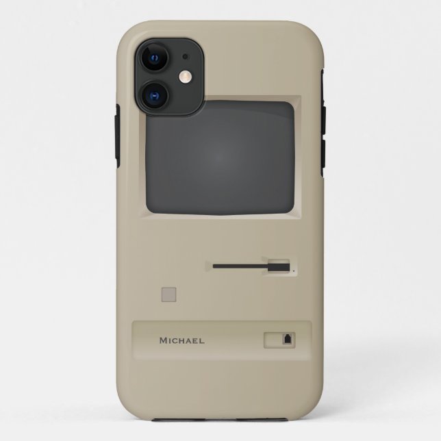 Funda De Case-Mate Para iPhone Computadora Retro de Escuela Vieja (Reverso)