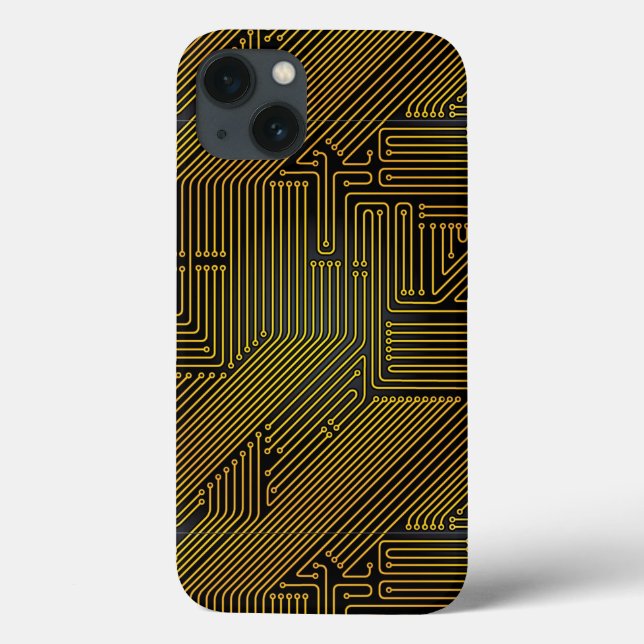 Funda De Case-Mate Para iPhone Computer circuit board pattern (Reverso)