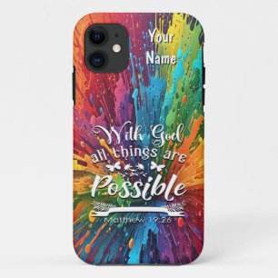 Funda Para iPhone 11 Con Dios Mateo 19-26