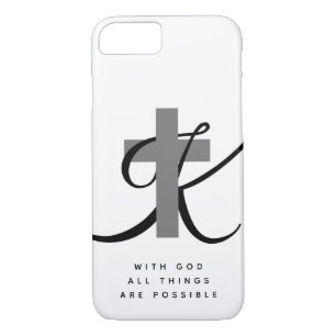 Funda Para iPhone 8/7 Con dios todas las cosas son cruz cristiana