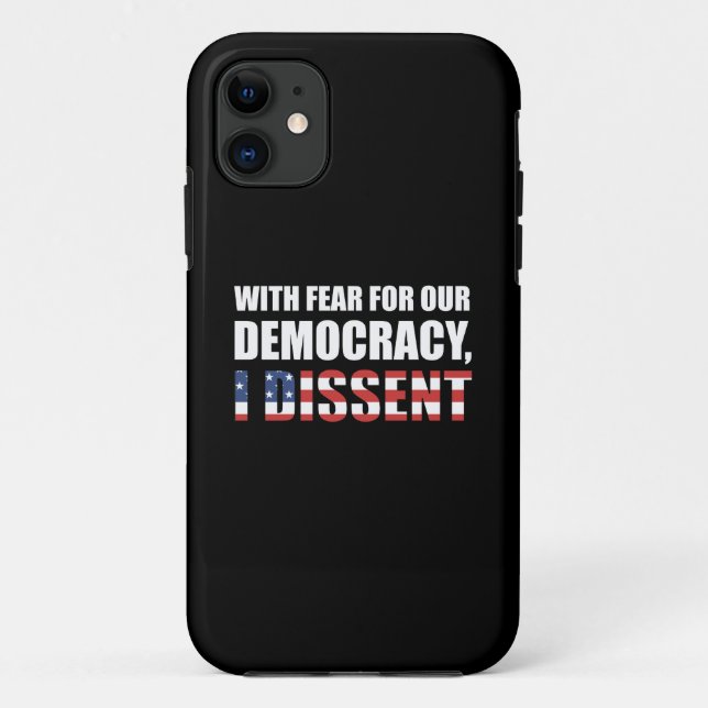 Funda De Case-Mate Para iPhone Con Miedo Por Nuestra Democracia, Discrepo (Reverso)