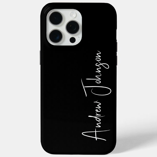 Funda De Case-Mate Para iPhone Con monograma negro  (Reverso )