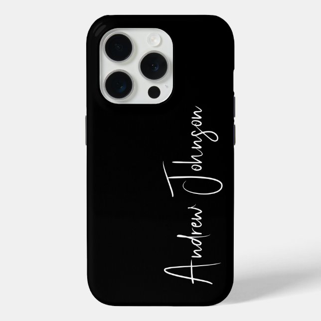 Funda De Case-Mate Para iPhone Con monograma negro  (Reverso )