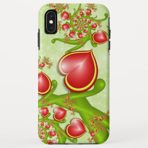 Funda Para iPhone XS Max Con mucho amor Corazón Rojo Amarillo Arte Fractal