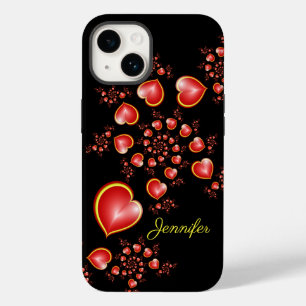 Funda Para iPhone 14 De Case-Mate Con mucho amor Rojo Corazón Amarillo Fractal Nombr