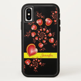 Funda Para iPhone 13 Con mucho amor Rojo Corazón Amarillo Fractal Nombr