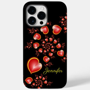 Funda Para iPhone 14 Pro Max De Case-Mate Con mucho amor Rojo Corazón Amarillo Fractal Nombr
