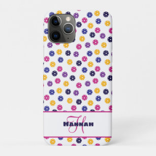 Funda Para iPhone 11 Pro Con nombre 💛 albóndigas amarillas y 💜 violetas