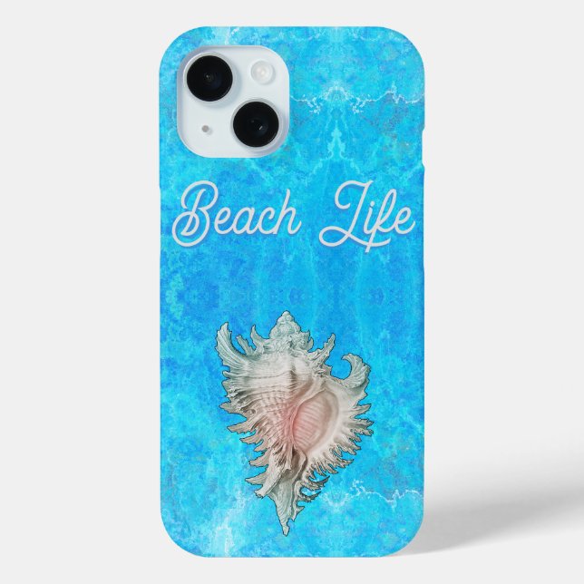 Funda De Case-Mate Para iPhone Conch Shell "Beach Life" (Reverso )