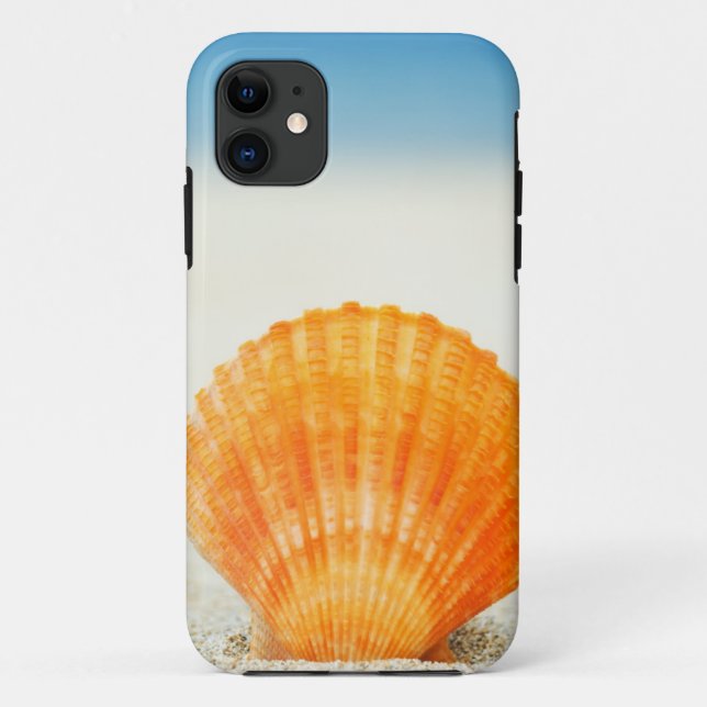 Funda De Case-Mate Para iPhone Concha de peregrino Shell anaranjada que se coloca (Reverso)