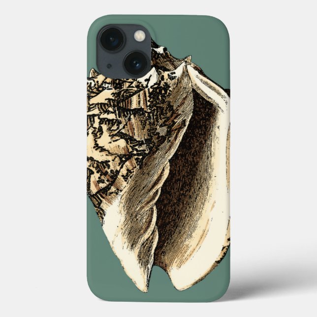 Funda De Case-Mate Para iPhone Concha verde azulada (Reverso)