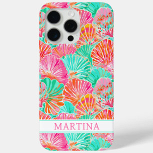Funda Para iPhone 15 Pro Max Conchas Coloridas Monogramadas
