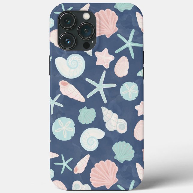 Funda De Case-Mate Para iPhone Conchas Costeras Playa y Diseño Oceánico (Reverso )