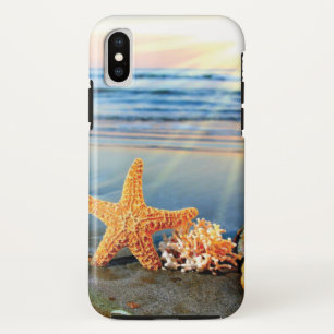 Funda Para iPhone XS conchas de mar y estrellas de mar en la playa