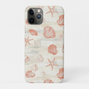 Funda Para iPhone 11 Pro Conchas de playa vintage con coral y estrellas de