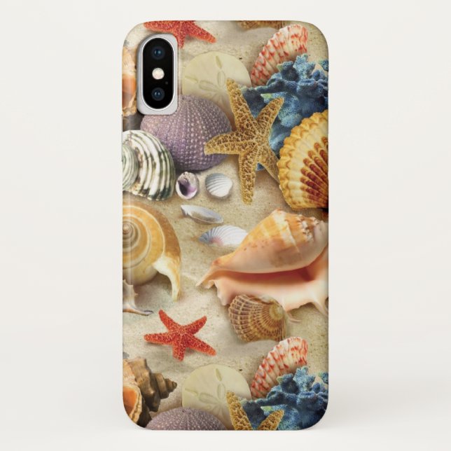 Funda De Case-Mate Para iPhone conchas marinas en la playa (Reverso)