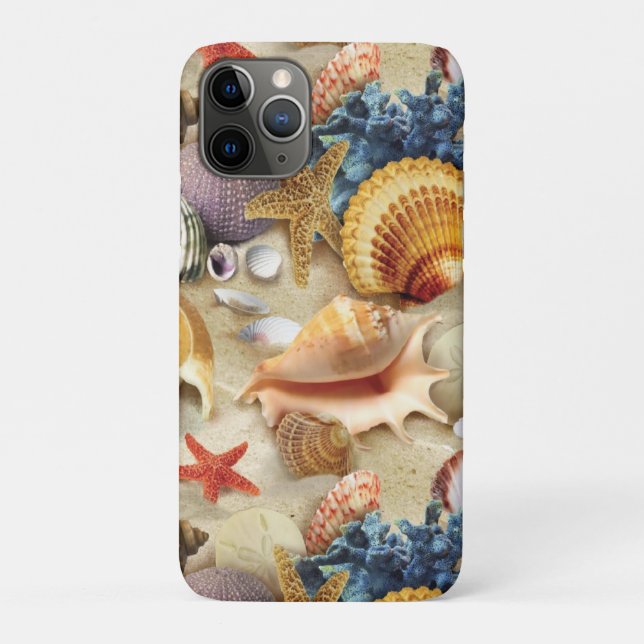 Funda De Case-Mate Para iPhone conchas marinas en la playa (Reverso)