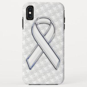 Funda Para iPhone XS Max Conciencia de la cinta blanca cromada sobre la imp
