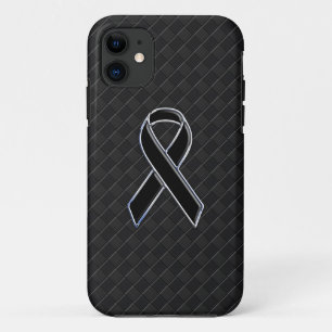 Funda Para iPhone 11 Conciencia de la cinta negra cromada con estilo