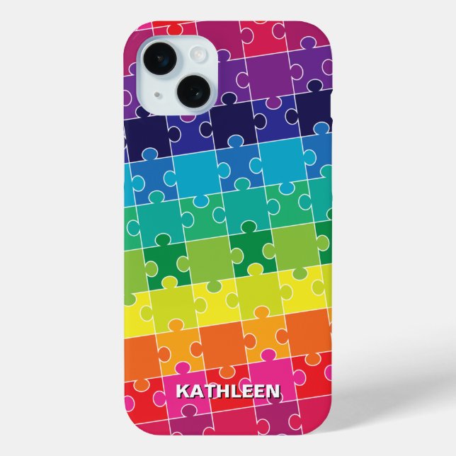 Funda De Case-Mate Para iPhone Conciencia sobre autismo Piezas del rompecabezas d (Reverso )